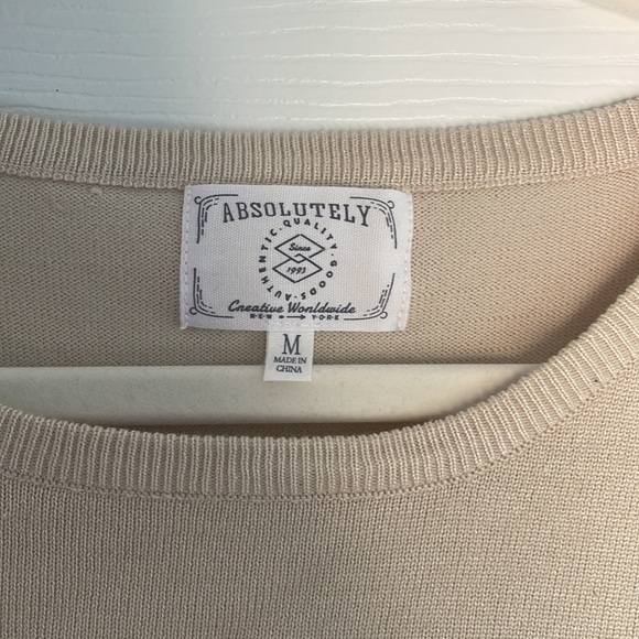 Absolutely | Mariel Crew Neck Pullover | M | Beige - Picture 2 of 3